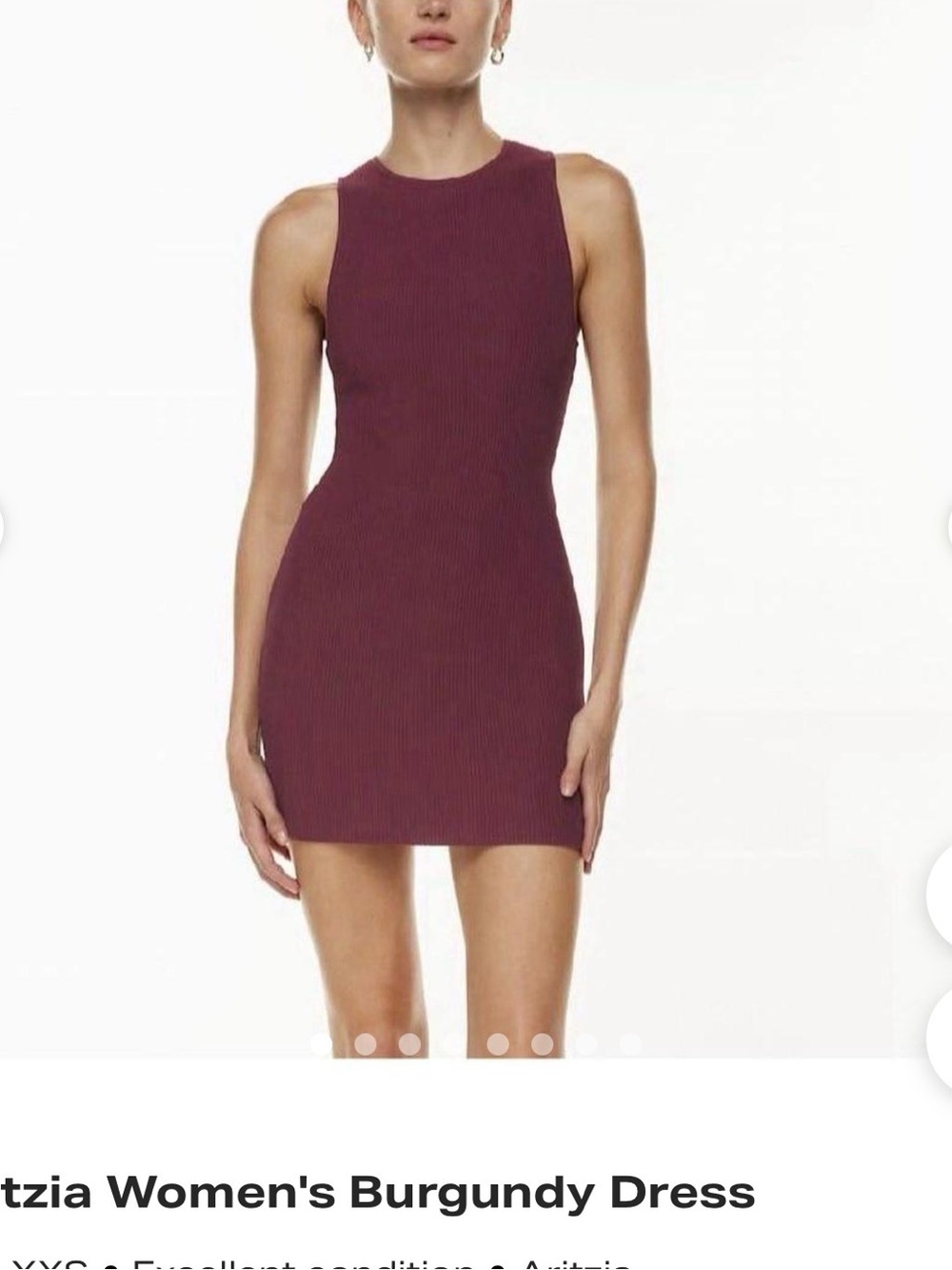 Babaton Sleeveless Ribbed Mini Dress in Burgundy